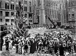 One of the first trees in Rockefeller Center.